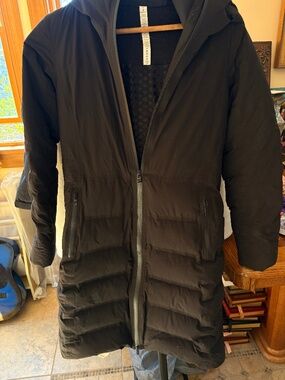 Lululemon Long Black Down Winter Parka Coat